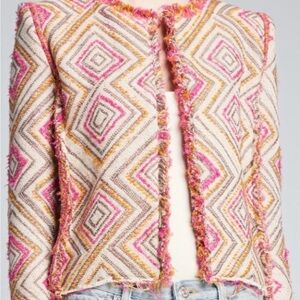 IRO Paris Textured Cropped Jacket with fray details